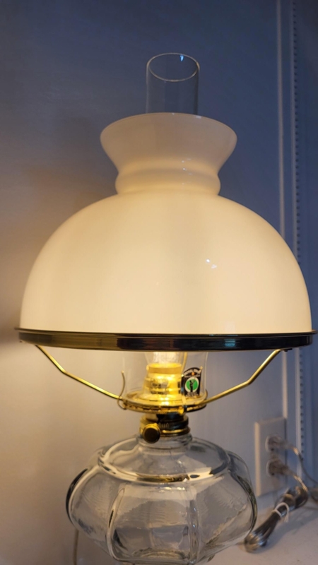 Lamp Shade: Opal White Glass Student Style Plain Top Glossy Classic