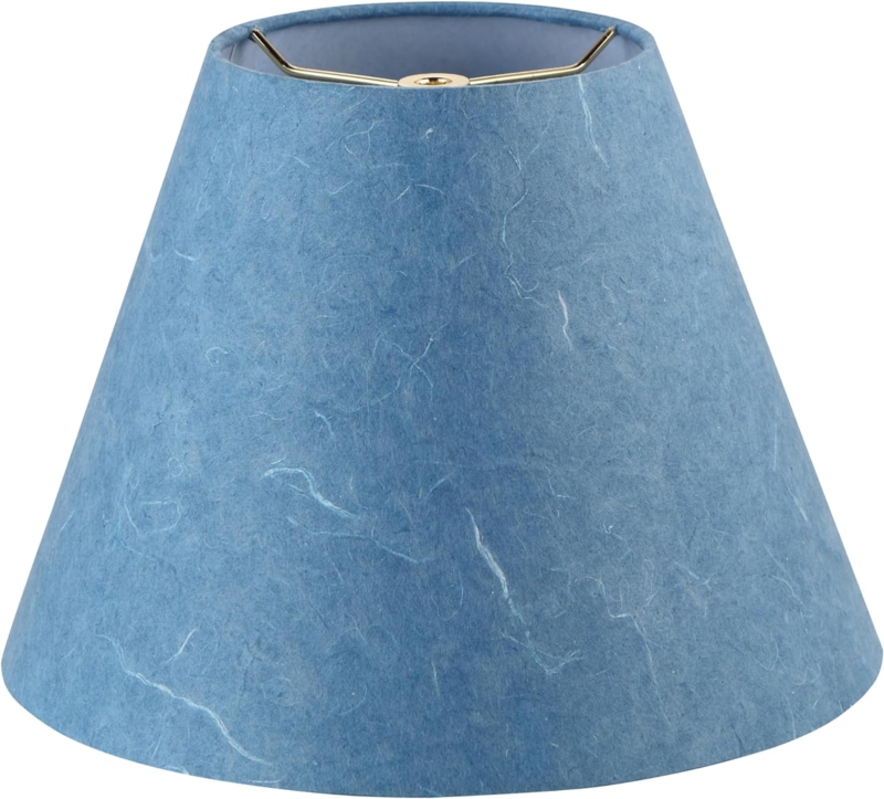Lamp Shade Pigeon Blue Empire Silhouette Linen Texture Transitional