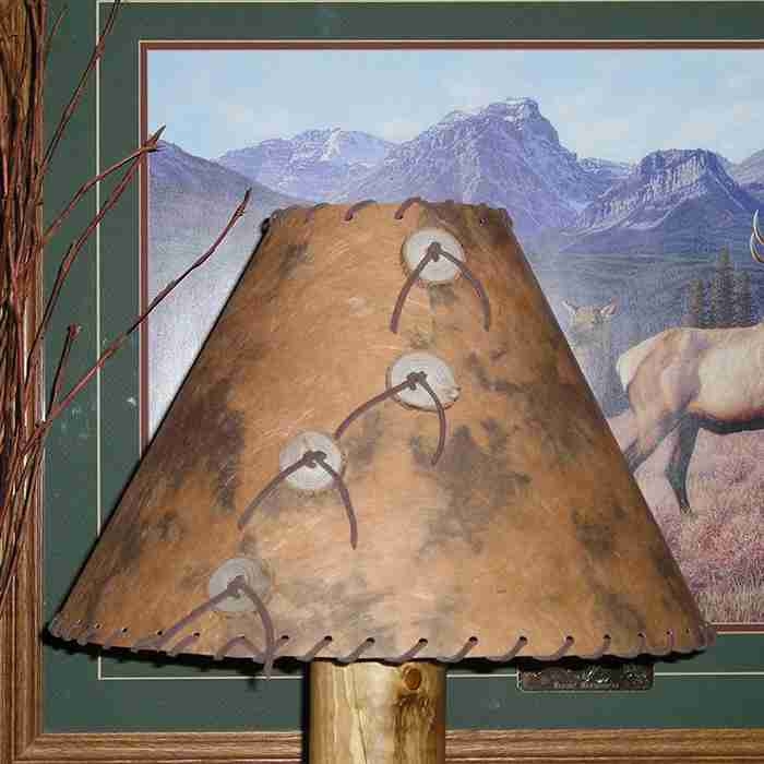 Lamp Shade Pinto Print with Rust Brown and White, Rustic Western Style