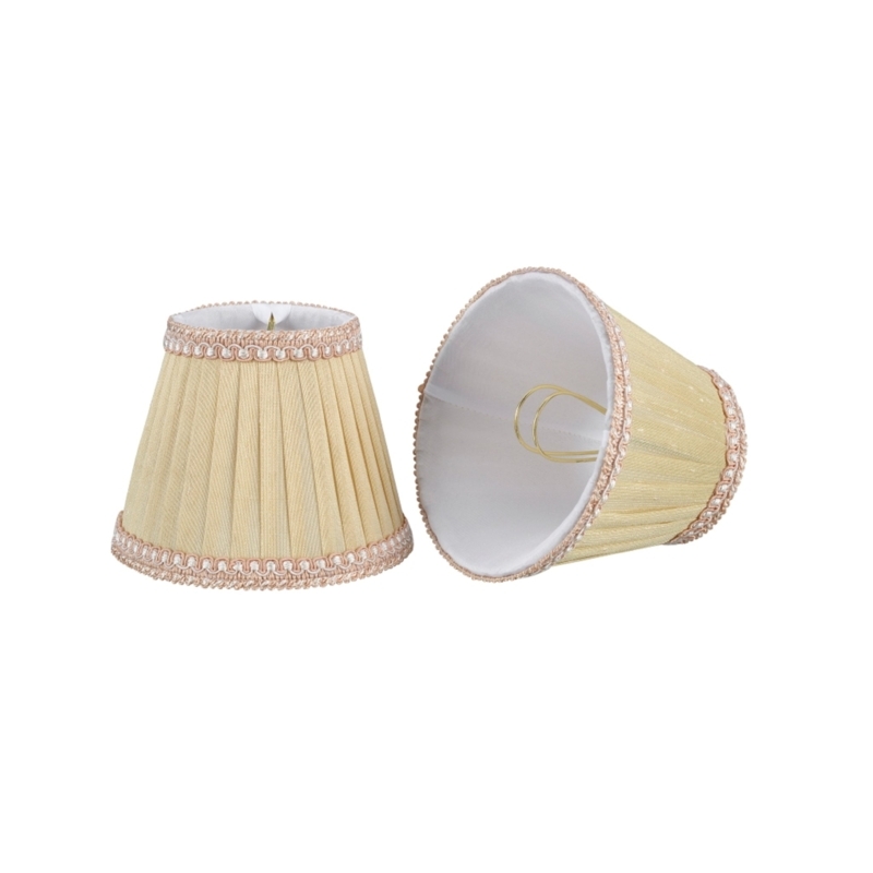 Lamp Shade Pleated Empire Clip On Fitter Ribbed Texture