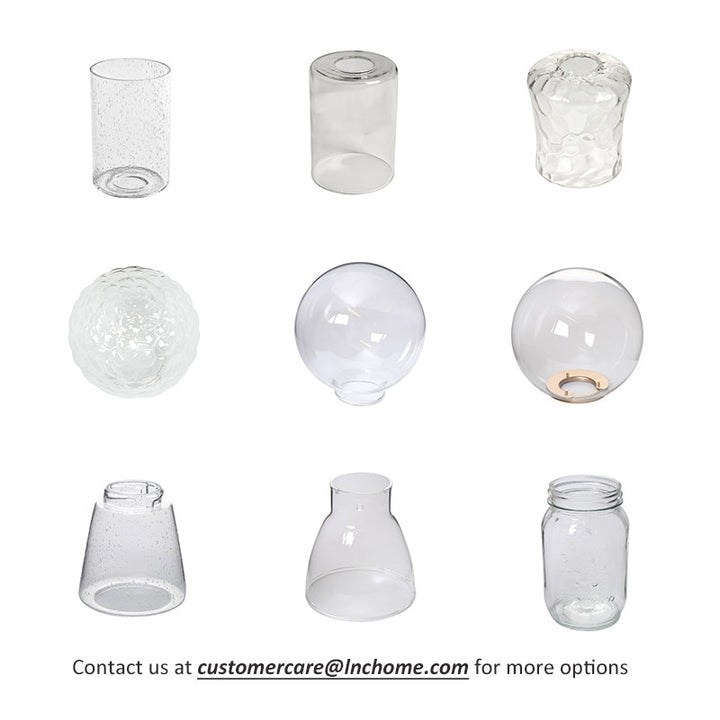 Lamp Shade: Polished Glass Bell Set Of Three Transitional Replacement