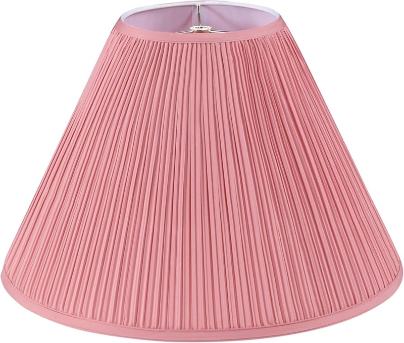 Lamp Shade Rose Pink Mushroom Pleated Empire Transitional Silk