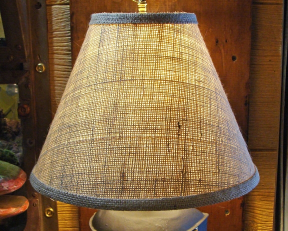 Lamp Shade Rustic Burlap Like Material Empire Silhouette