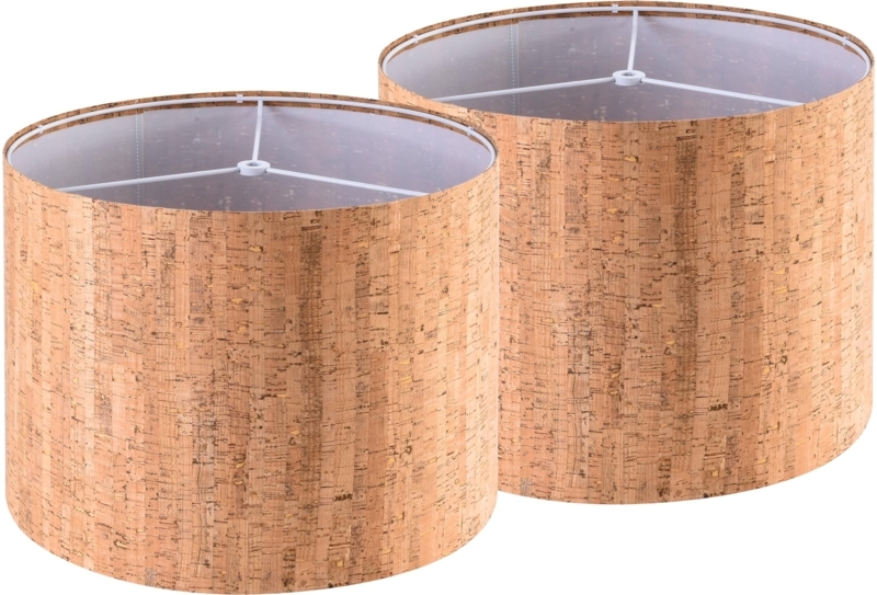 Lamp Shade Set Cork Like Speckled Texture Organic