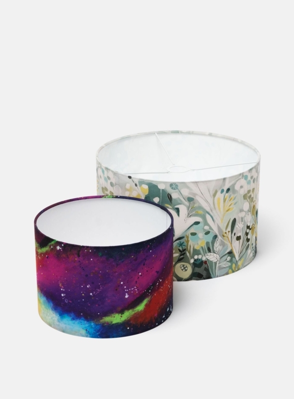 Lamp Shade Set Custom Graphic Prints Drum Shape Modern Contemporary