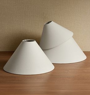 Lamp Shade Sloped Sides Self Trim Cream Linen Fabric