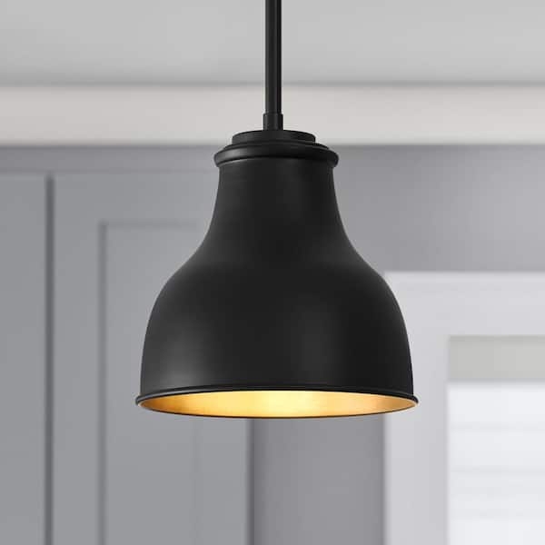 Lamp Shade: Small Matte Metal Bell Pendant Shade