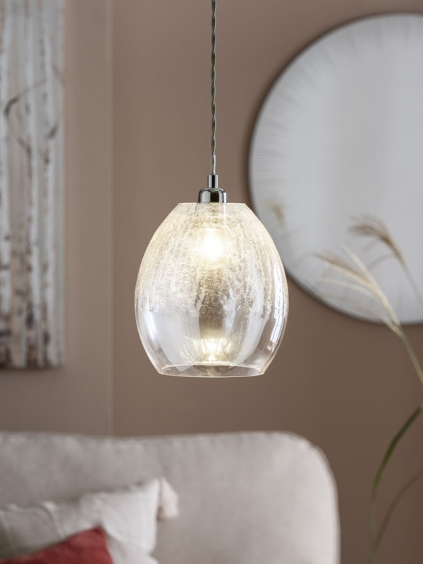 Lamp Shade: Smoke To Clear Gradient Ombre Glass Bell Minimalist