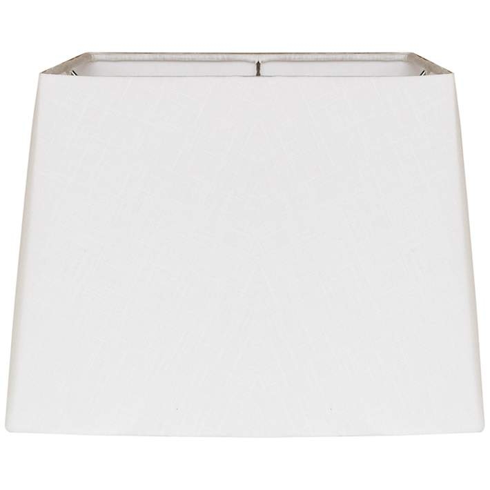 Lamp Shade Square Drum Hardback White Linen Like Matte