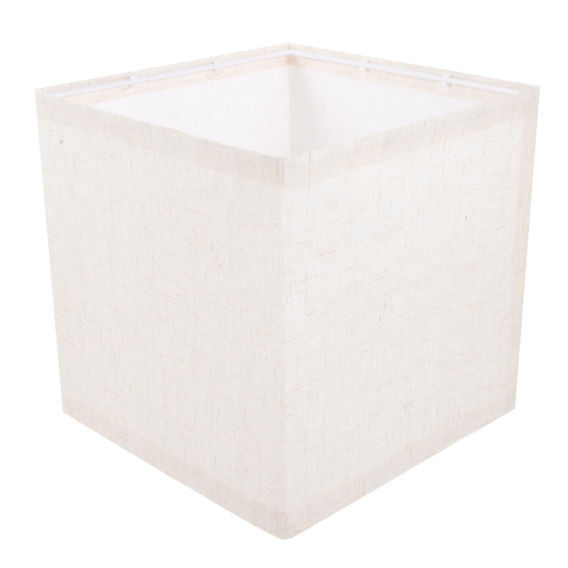 Lamp Shade Square Hardback Beige Linen Fabric Minimalist