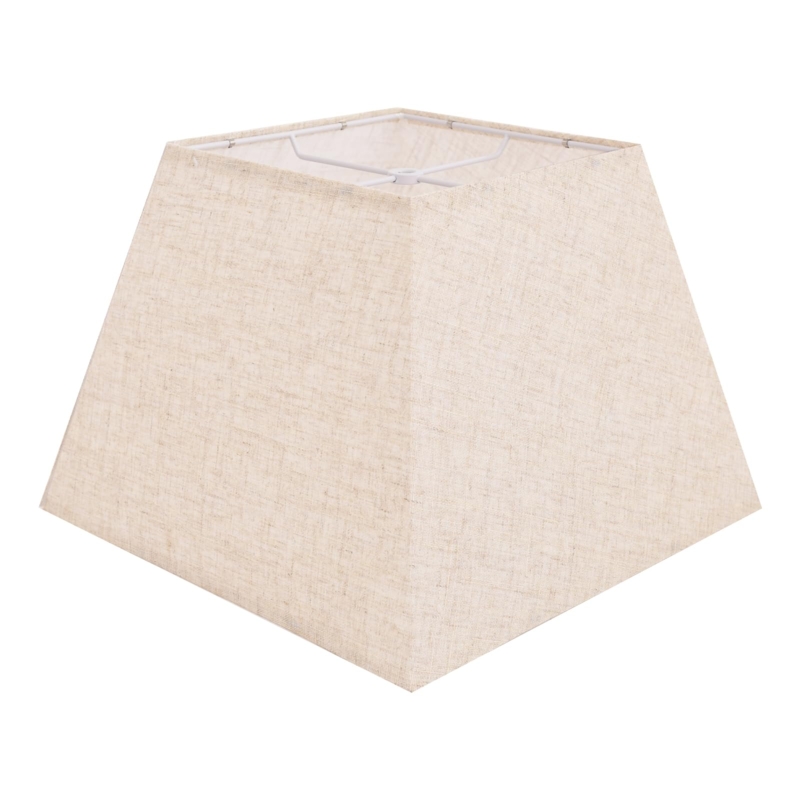 Lamp Shade Square Tapered Beige Linen Weave Farmhouse Lighting