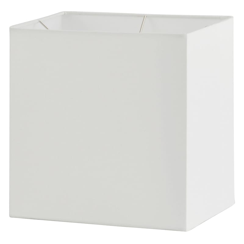 Lamp Shade Square Tapered White Linen Texture Minimalist