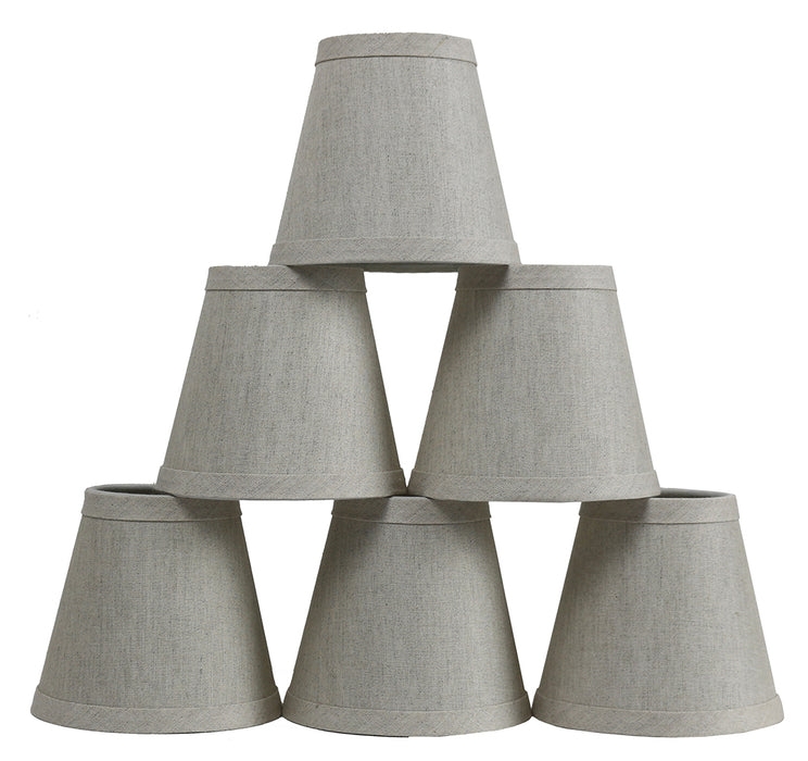 Lamp Shade Storm Gray Linen Like Tapered Empire Hardback Woven