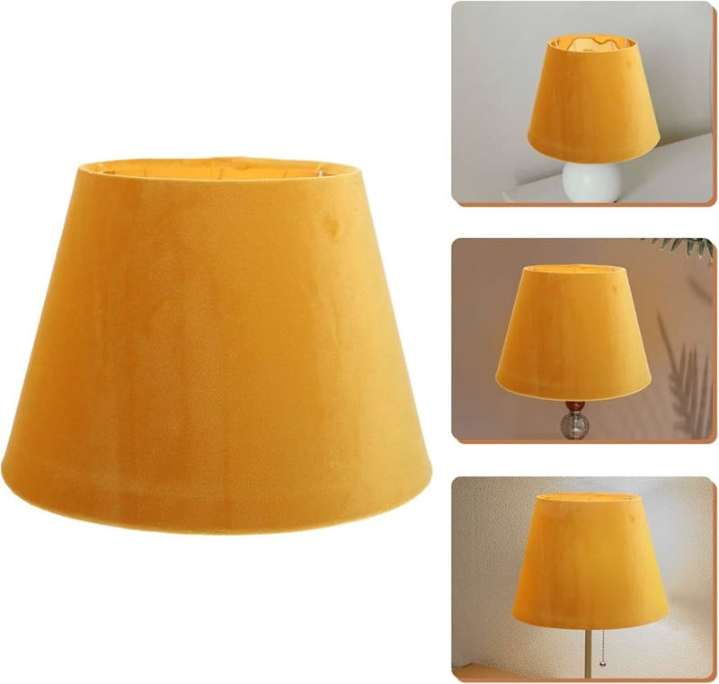 Lamp Shade Tapered Drum Shape Velvet Napped Texture Cozy
