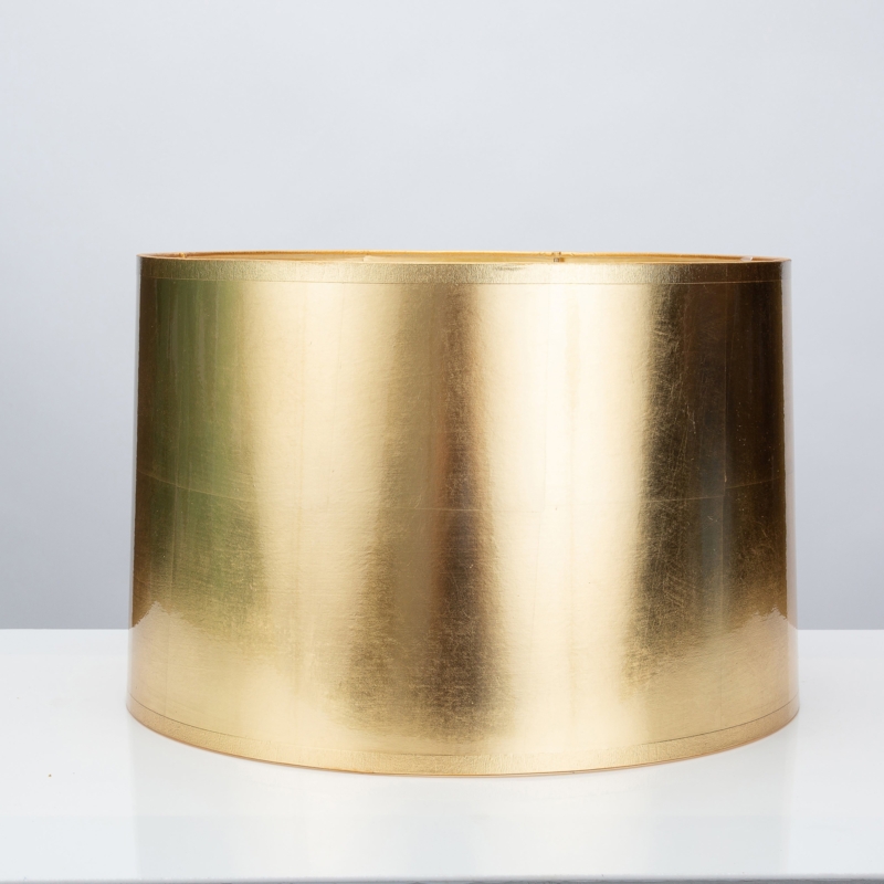Lamp Shade Tapered Drum Silhouette Gold Foil Textured Metallic Accessory
