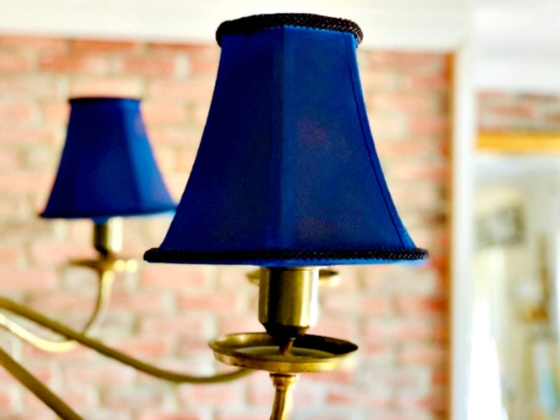 Lamp Shade Tapered Drum Silhouette in Neutral Cream Linen