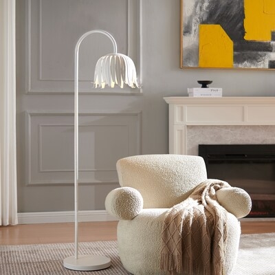 Lamp Shade Tapered Silhouette Linen Like Fabric Cream Brass Fitter