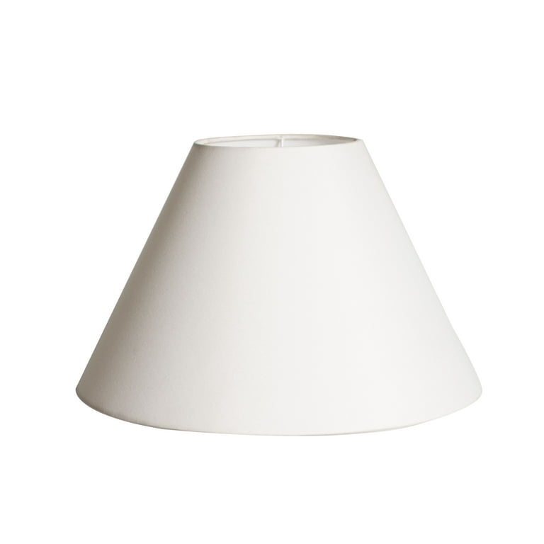Lamp Shade Tapered Silhouette, White Fabric, Rolled Edges