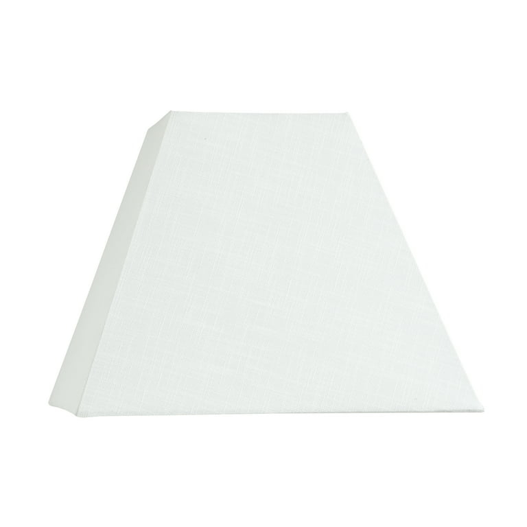 Lamp Shade White Piped Trim Tapered Square Transitional Style
