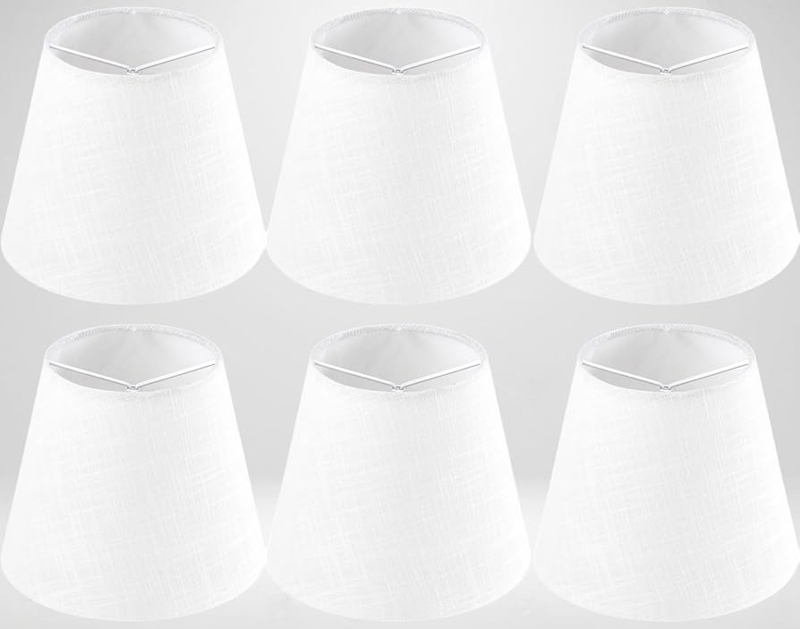 Lamp Shade White Tapered Linen-Like, Clip-On Classic