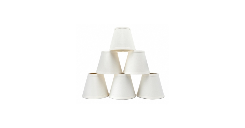 Lamp Shade White Tapered Set of 6 Linen-Like Hardback, Transitional