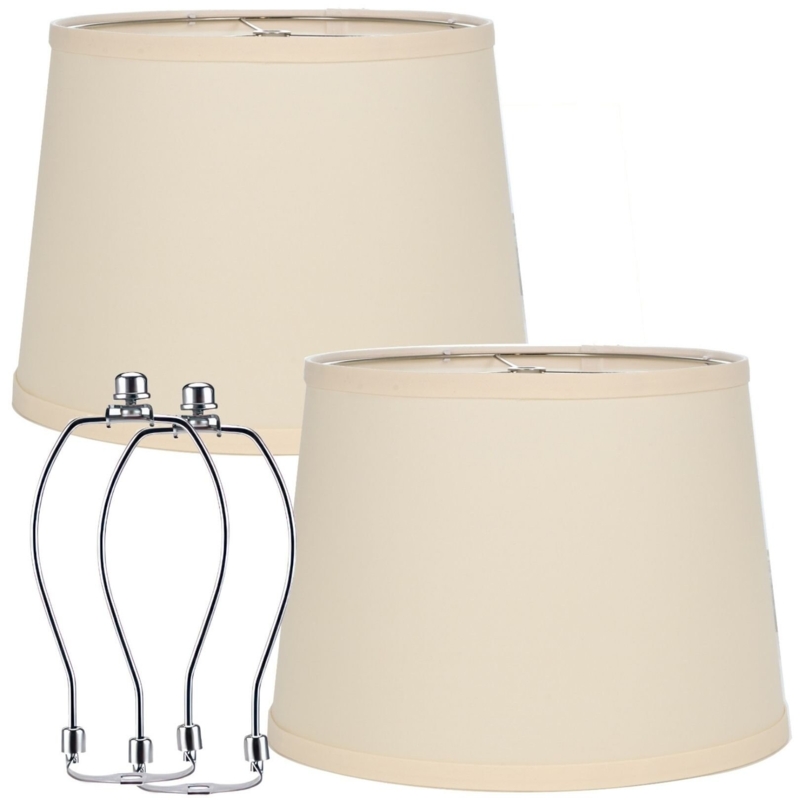 Lamp Shades For Table Lamps - Hand-Crafted Natural Linen Fabric (10" Top x  12" Diam x 9" Tall)- Fits Most Light Fixtures - Bed Bath & Beyond - 40009784