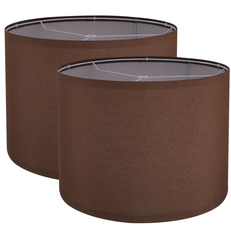 Lamp Shades Set of 2 Drum Textured Linen Weave