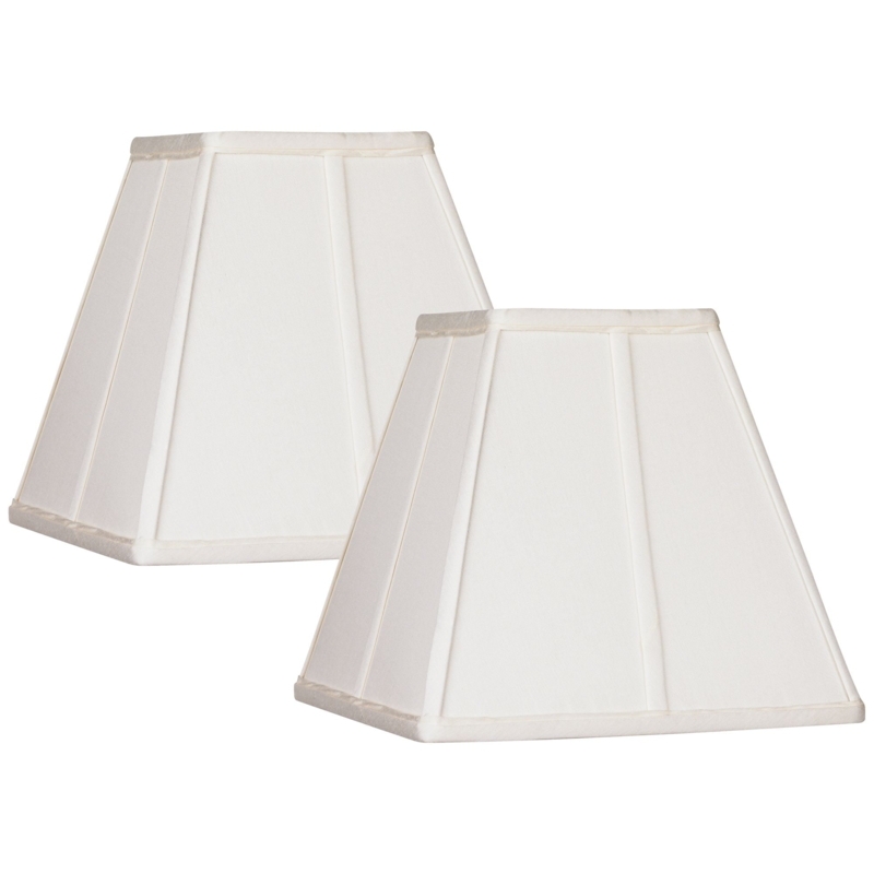Lamp Shades Set of Two Square Tapered Vertical Seams