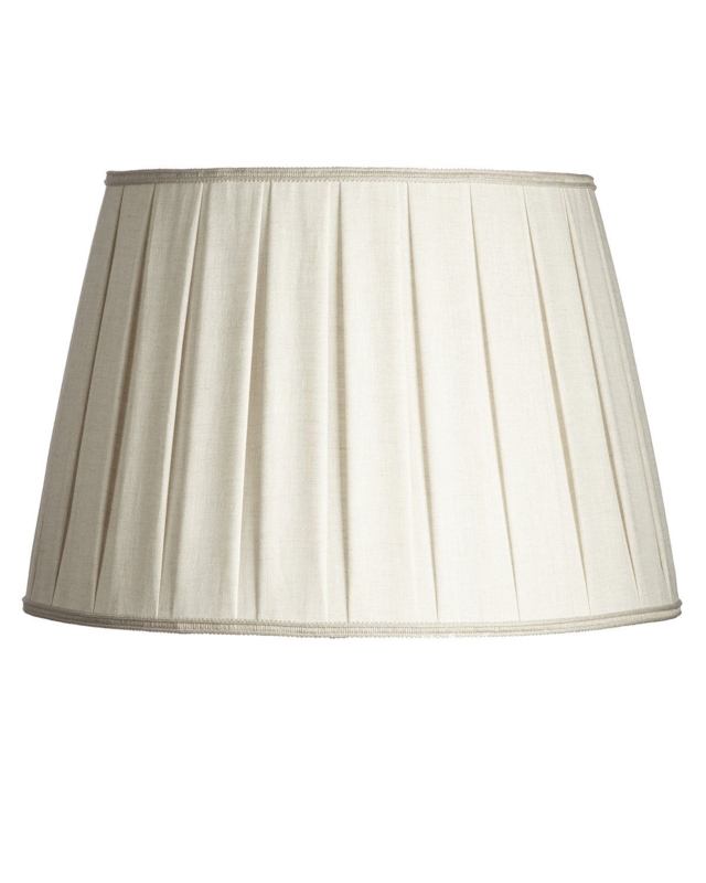 Lampshade Box Pleat Linen Texture Piped Trim Empire