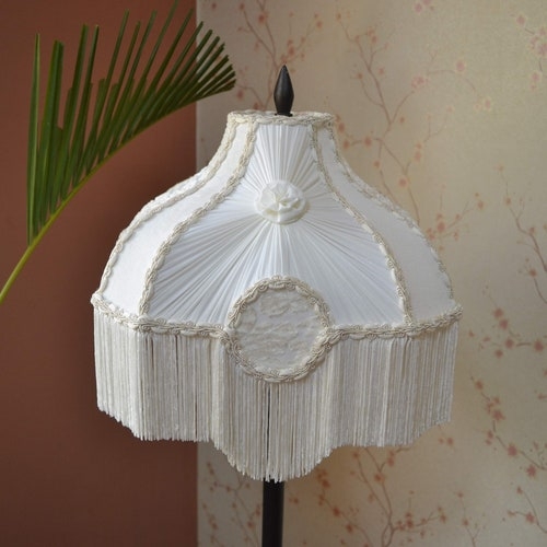 Lampshade Cut Velvet Chiffon Rayon Fringe Bell Shape Vintage