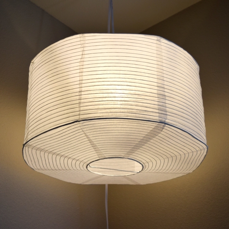 Lampshade Drum Paper Fine Line Ribbing Boho Scandi Style