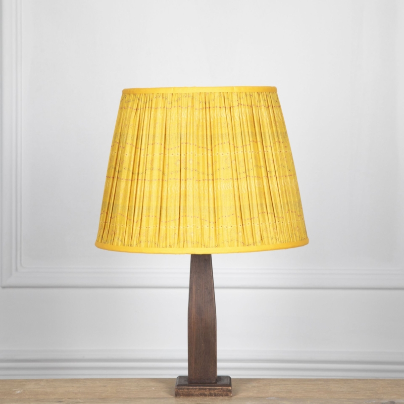 Lampshade Empire Shape Silk-Like Fabric with Box Pleats