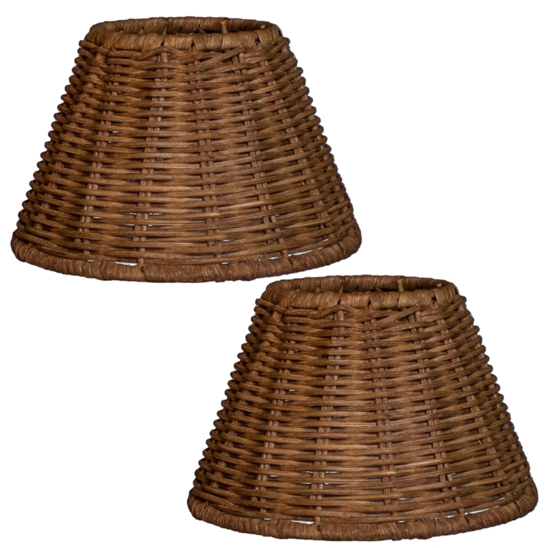 Lampshade Mini Rattan Clip On Boho Coastal Woven
