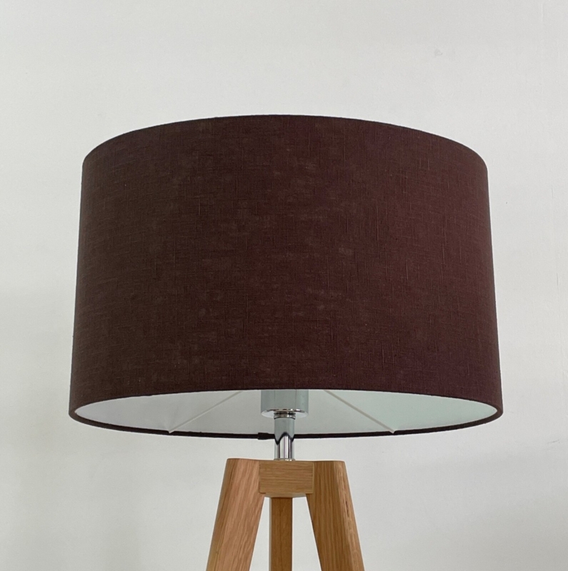 Lampshade Oval Shape Dark Brown Woven Texture