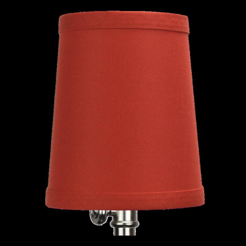 Lampshade Paprika Red Tapered Linen-Like, Earthy Clip-On