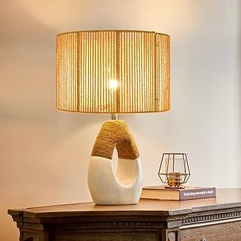 Lampshade Rattan Cane Bell Shape Woven Texture Organic Lighting