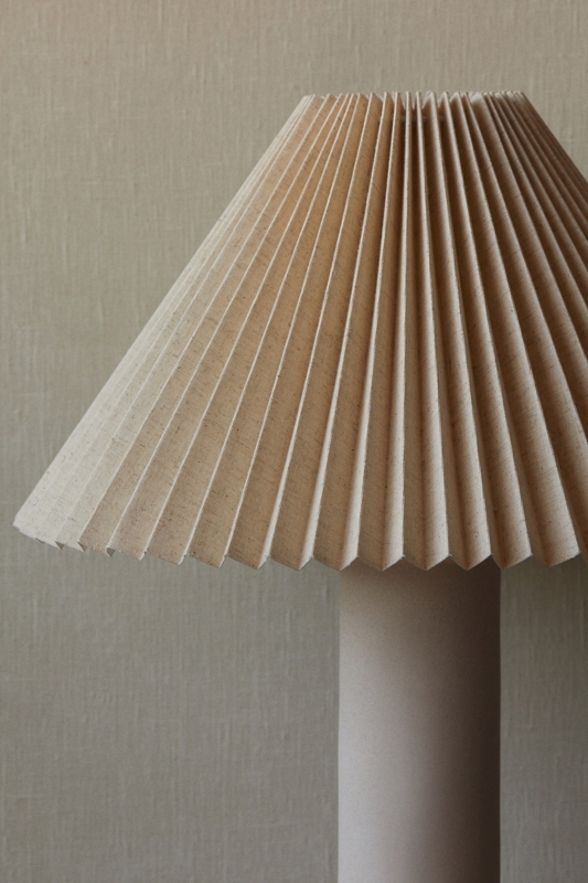 Lampshade Ribbed Surface Light Beige Scandinavian Minimalist Decor