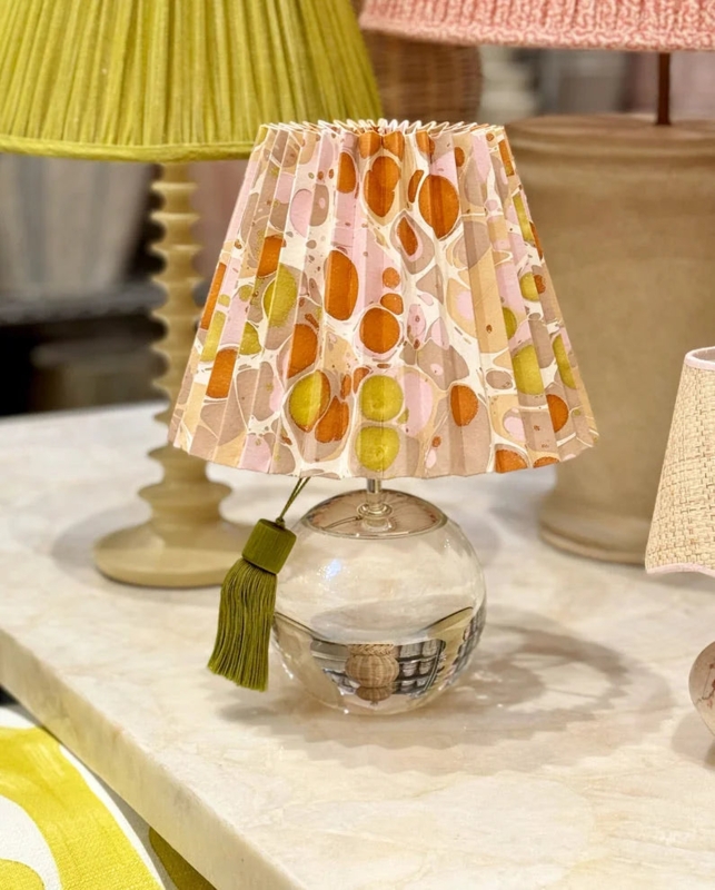 Lampshade Saffron Orange Pleated Empire Paper Traditional Eclectic