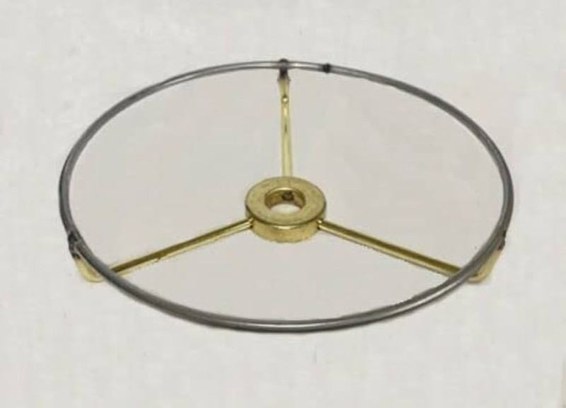 Lampshade Spider Brass Plated Finish Three Arm Hardware Polished