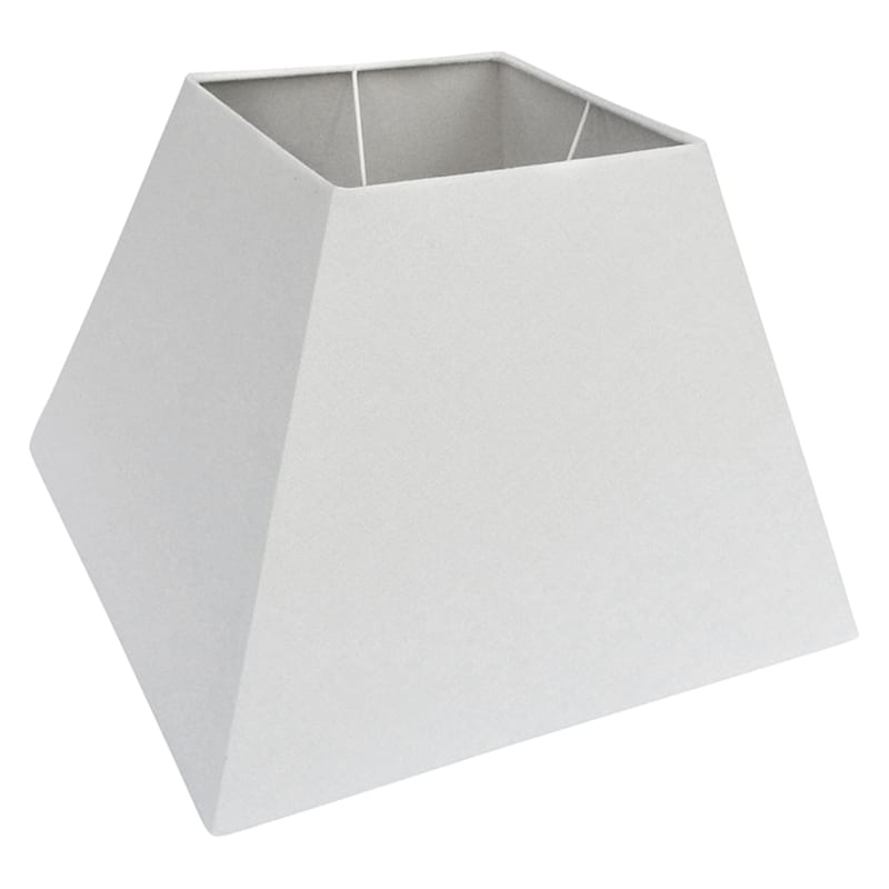 Lampshade Square Tapered Off White Linen Like Piped Edges