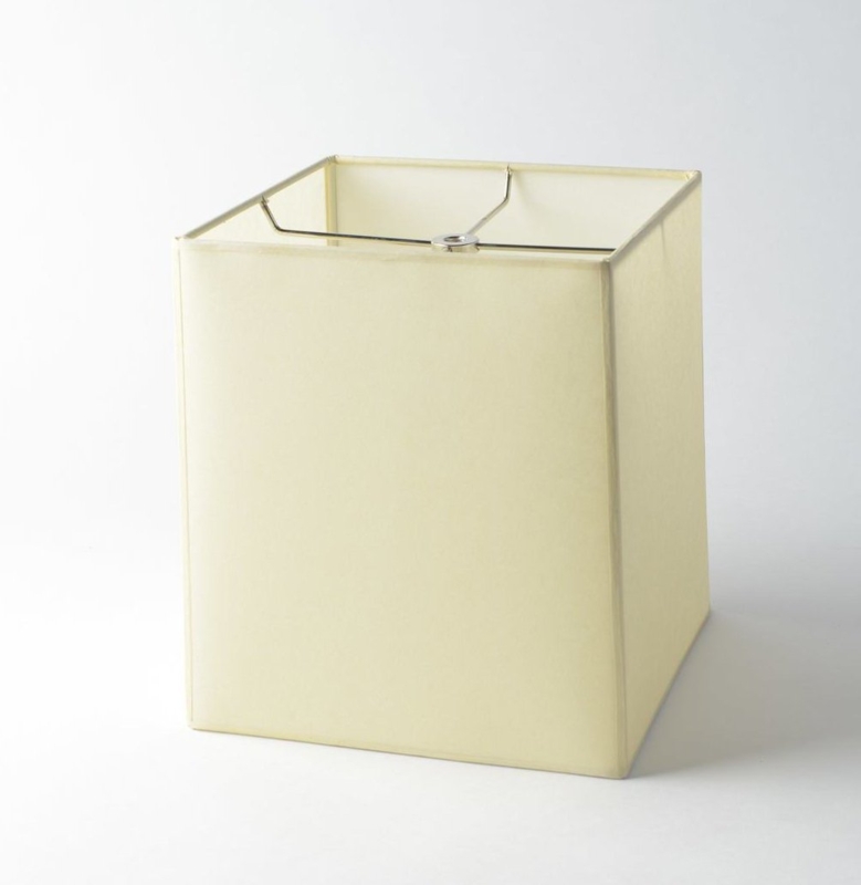 Lampshade Tall Square Fibrous Paper Texture Cream Modern