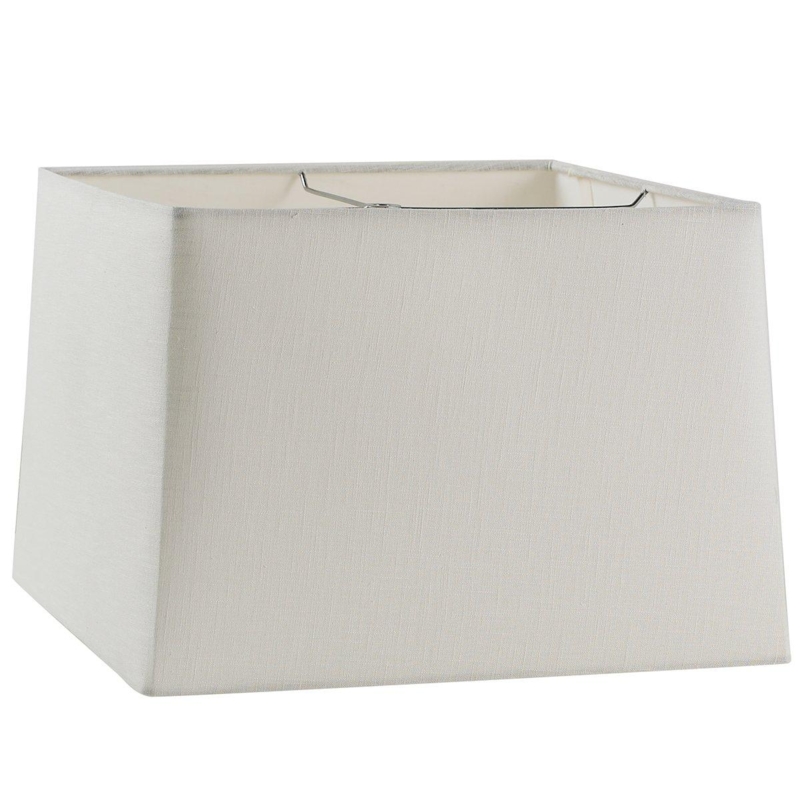 Lampshade Tapered Square Linen Like Woven Texture Cream