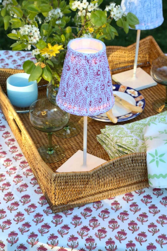 Lampshade Terracotta Geometric Block Print Empire Tapered Global Boho
