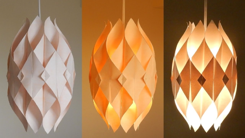 Lantern Layered Scales Paper Organic Modern Warm Ambient Glow