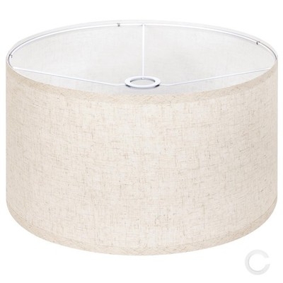 Large Beige Textured Linen Drum Lamp Shade with Spider Fitter