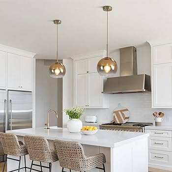 Large Opaque Shade Pendant Light, Rigid Stem Ceiling Fixture