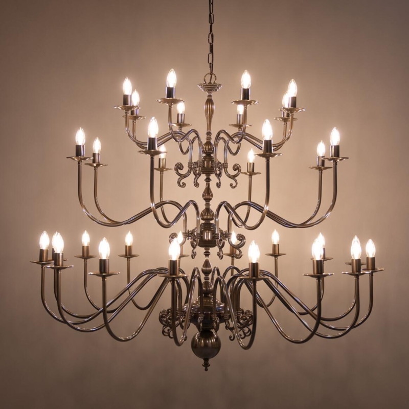 Large Tiered Chandelier with Flemish Scrollwork
