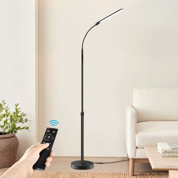 LED Floor Lamp, Adjustable Tilting Head Matte Finish Remote