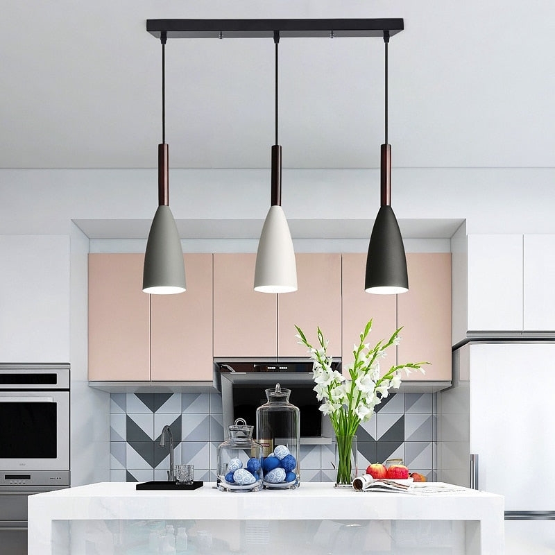 LED Pendant Light Intersecting Rings Matte Black Minimalist Halo