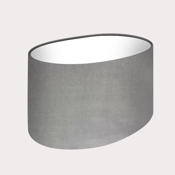 Light Grey Velvet Oval Lampshade for Sophisticated Decor